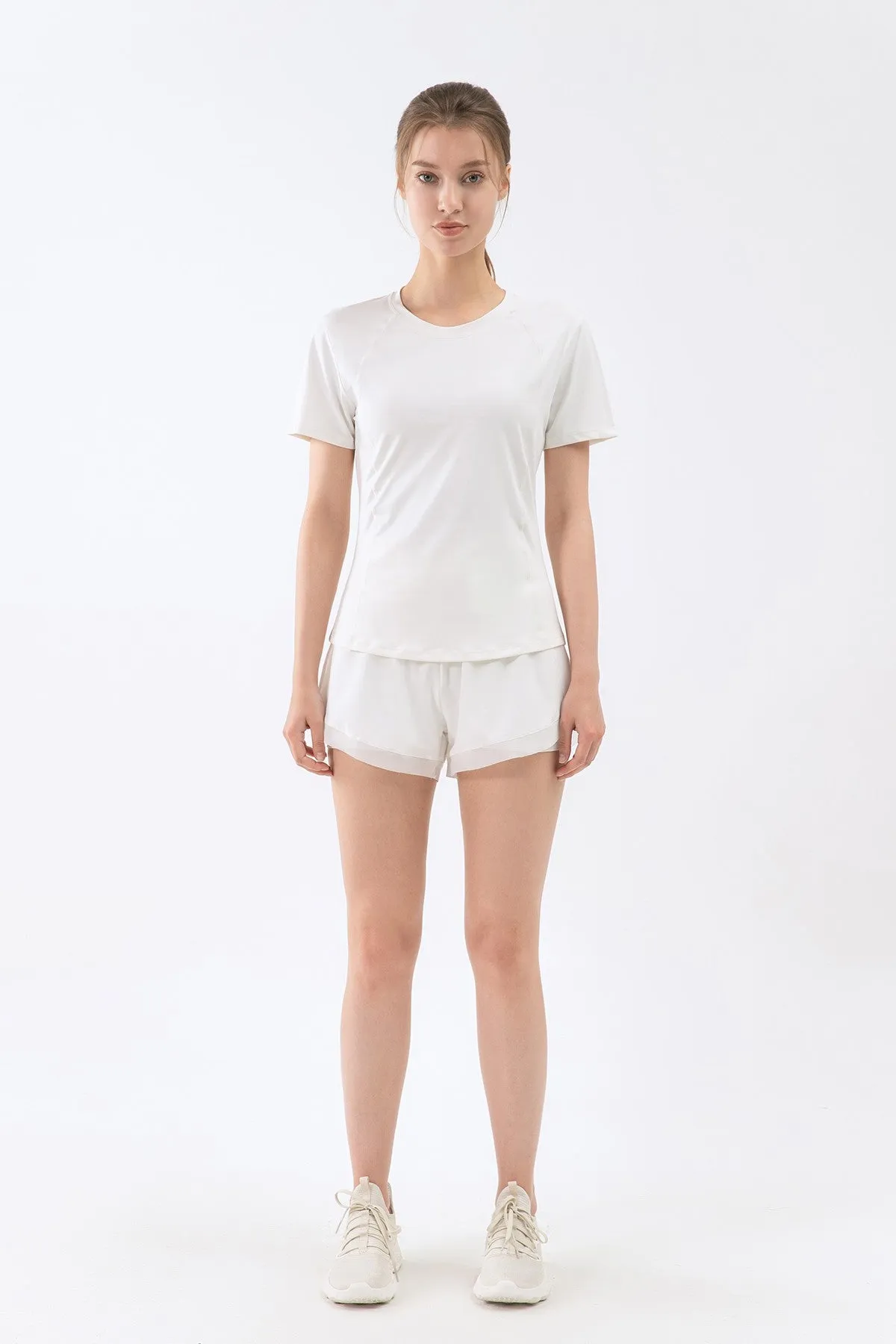 2 in 1 Running Shorts with Mesh Stitching