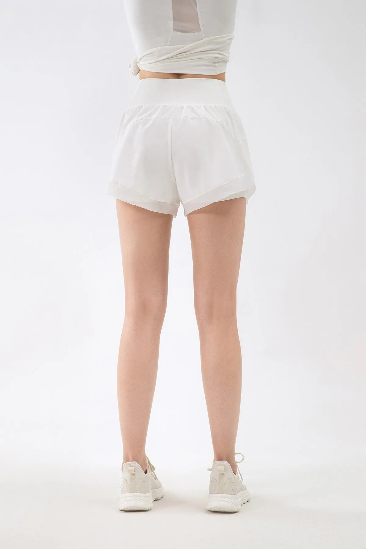 2 in 1 Running Shorts with Mesh Stitching