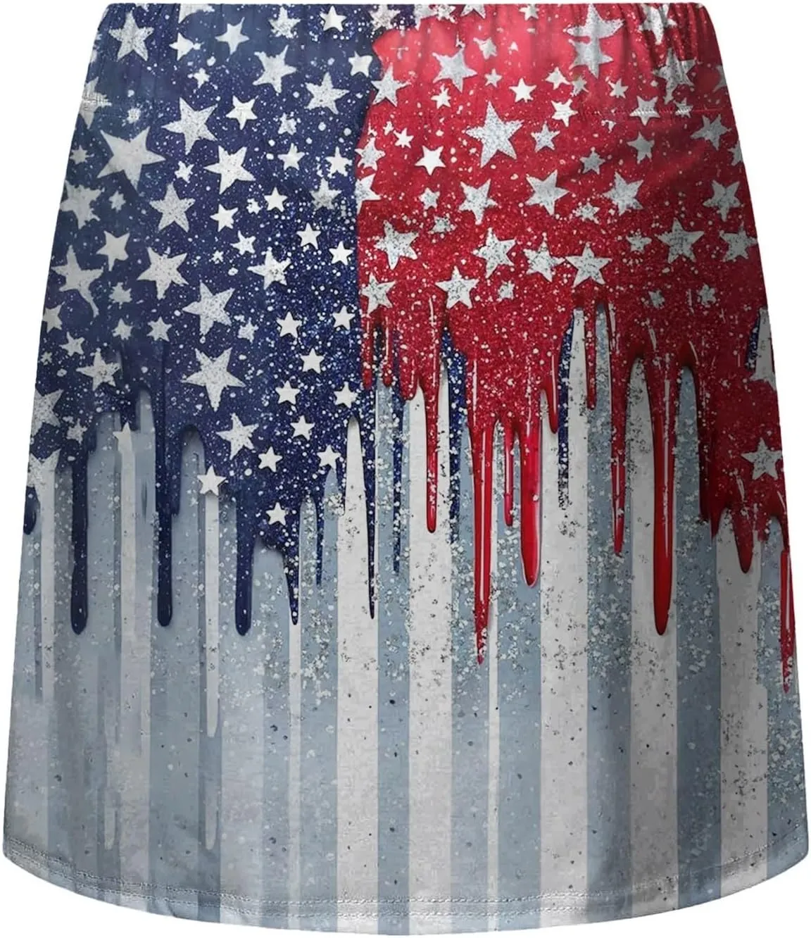 4th of July Skorts for Women Athletic Breathable 2 in 1 Tennis Skirt Shorts Workout High Waisted Stretch Flowy Shorts
