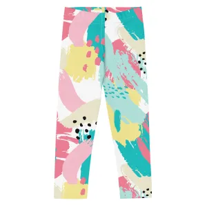 Abstract Paint Brushed Kid's Leggings (2T-7)