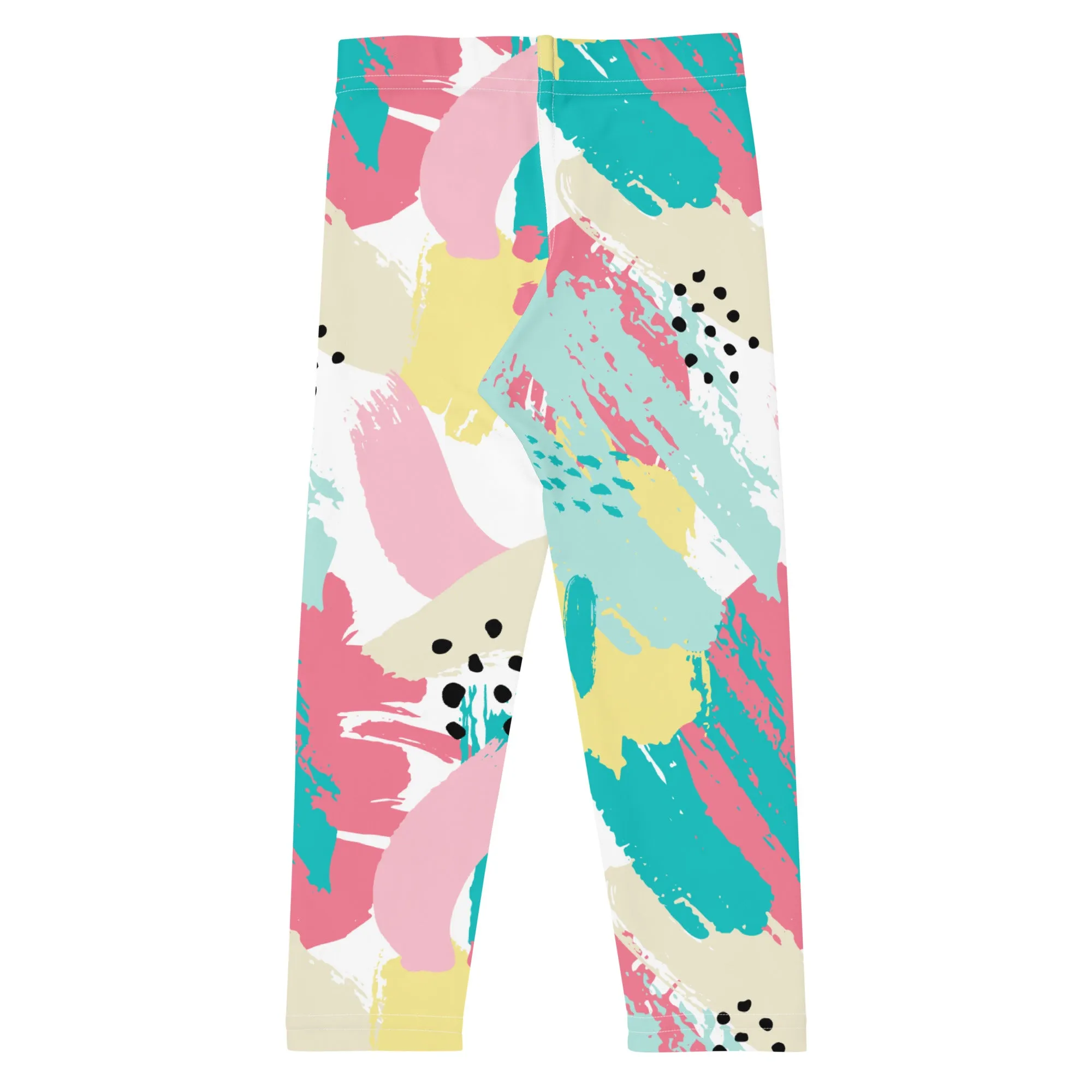 Abstract Paint Brushed Kid's Leggings (2T-7)