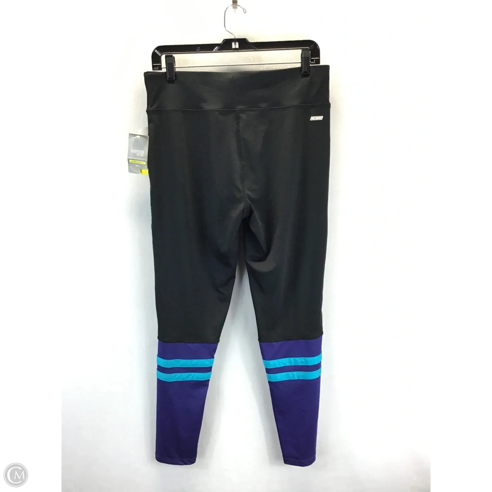 Athletic Leggings By Danskin In Black & Blue, Size: L
