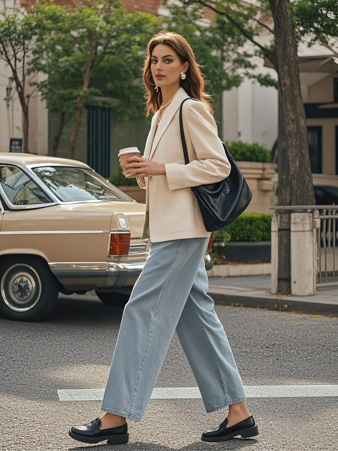 Belle Poque Women's Linen Blazer Lightweight Long Sleeve Shawl Lapel Suit Jacket Coat for Office Work Travel