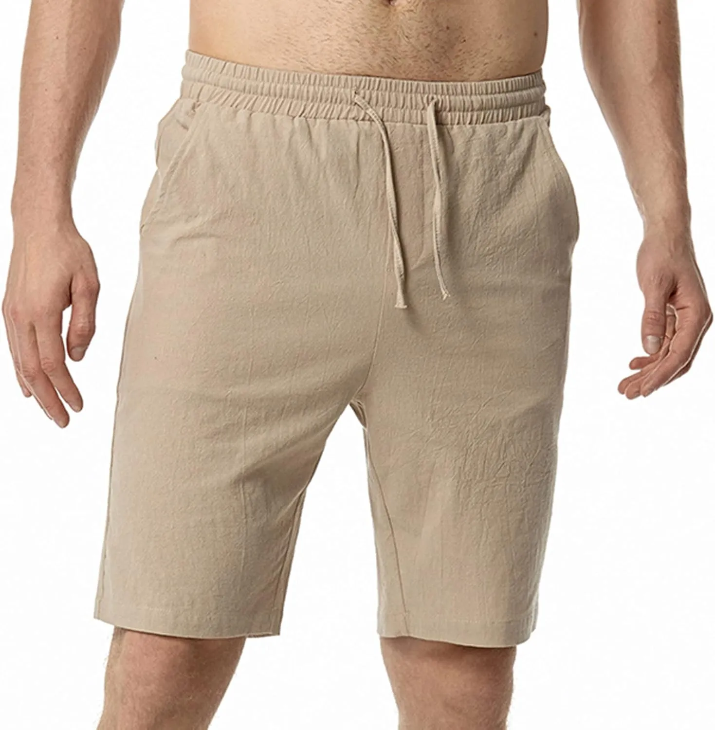 Business Shorts for Men knee-length Stylish Trunks Short Pants Trouser Breathable Slim Fit Straight Trunks Pants
