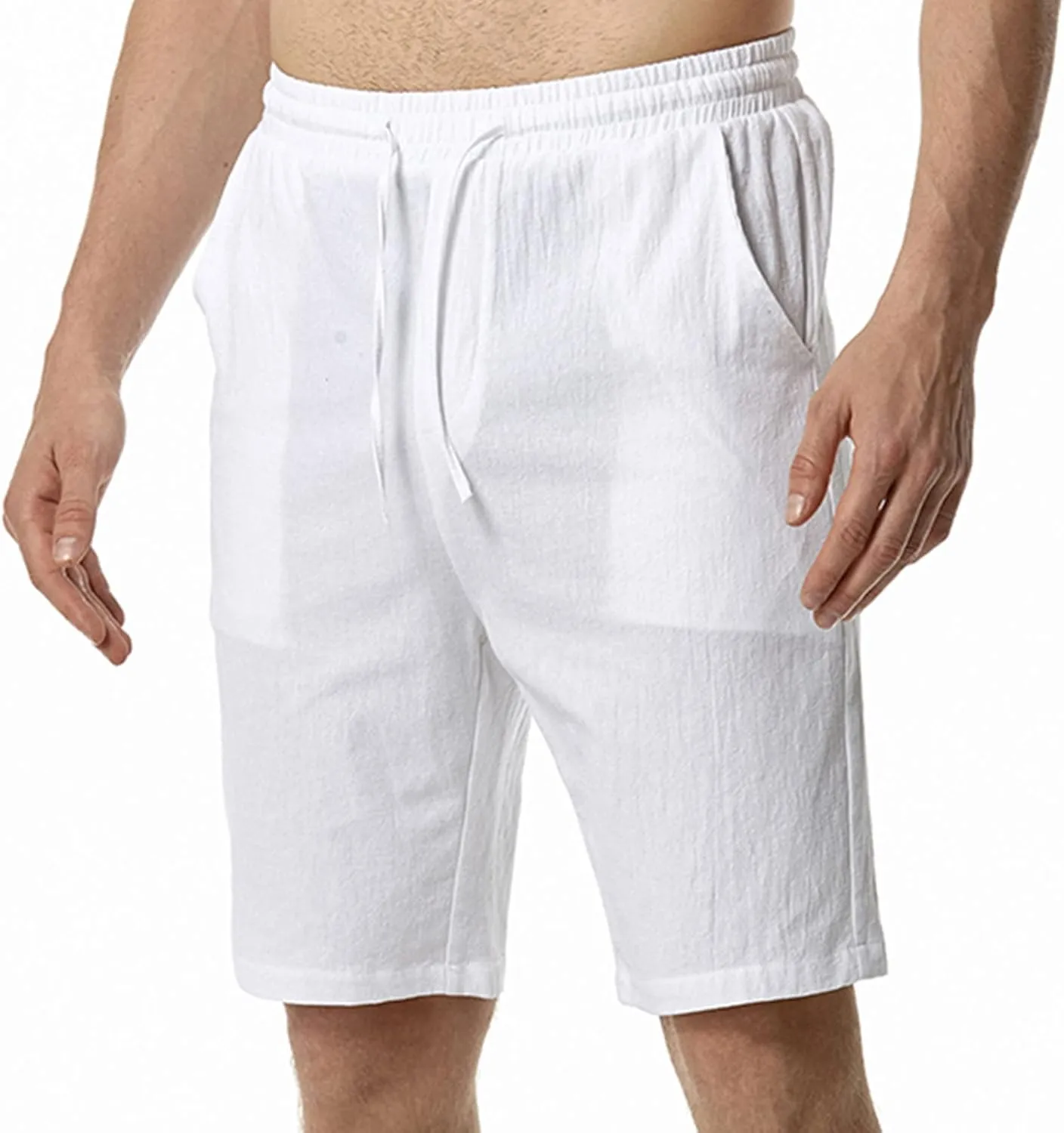Business Shorts for Men knee-length Stylish Trunks Short Pants Trouser Breathable Slim Fit Straight Trunks Pants