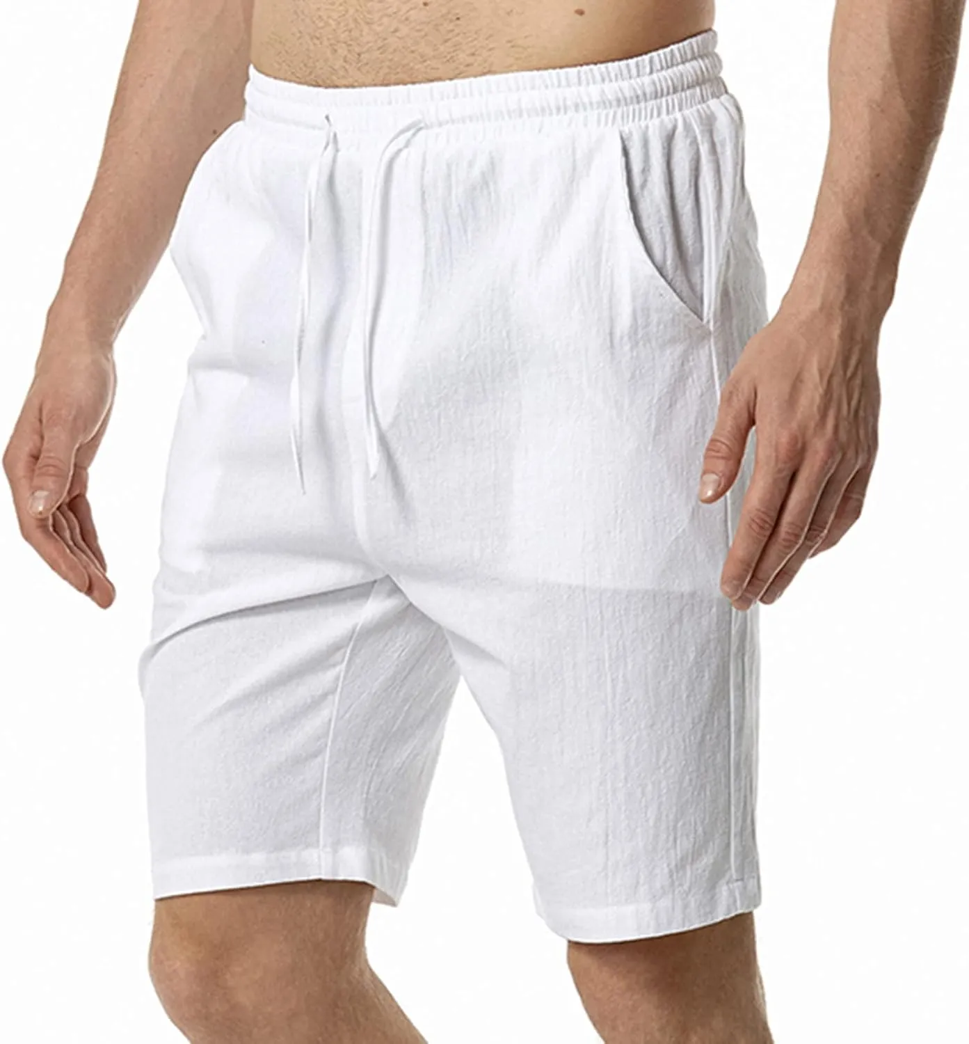 Business Shorts for Men knee-length Stylish Trunks Short Pants Trouser Breathable Slim Fit Straight Trunks Pants