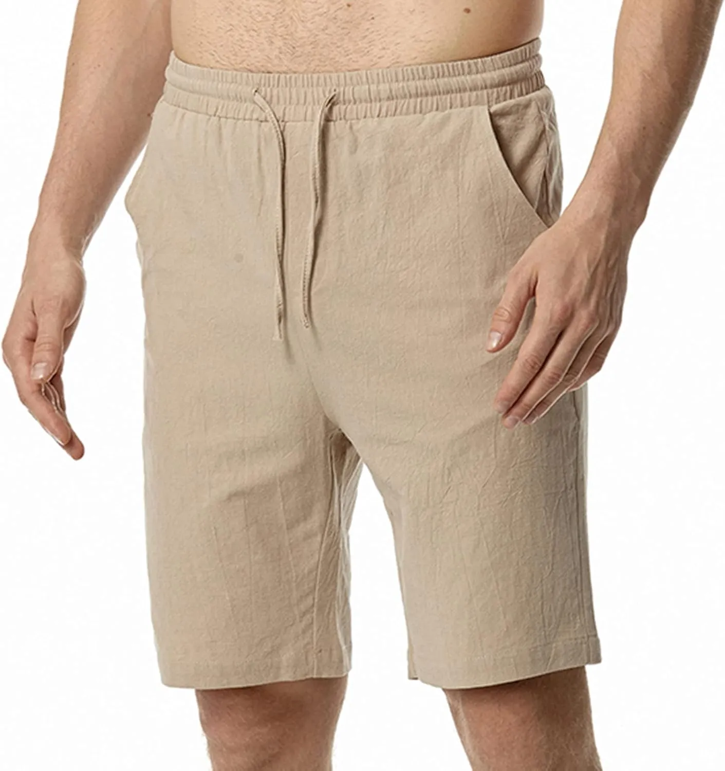 Business Shorts for Men knee-length Stylish Trunks Short Pants Trouser Breathable Slim Fit Straight Trunks Pants