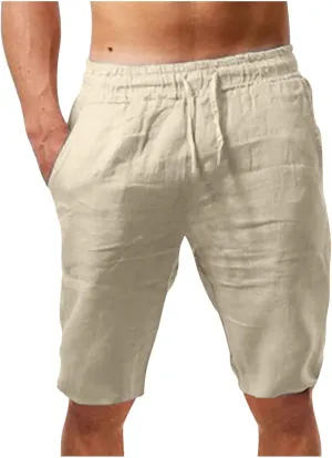 Business Shorts for Men knee-length Stylish Trunks Short Pants Trouser Breathable Slim Fit Straight Trunks Pants