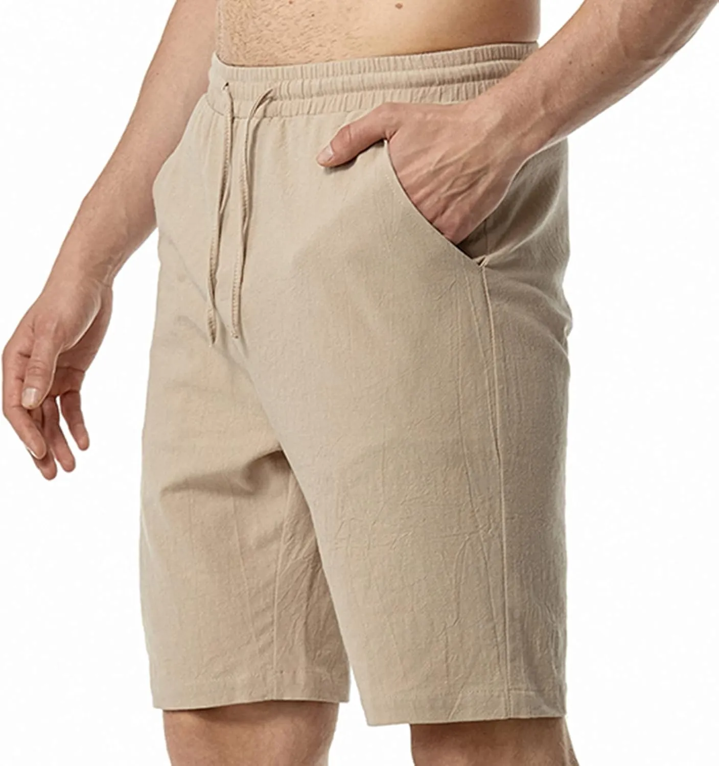 Business Shorts for Men knee-length Stylish Trunks Short Pants Trouser Breathable Slim Fit Straight Trunks Pants