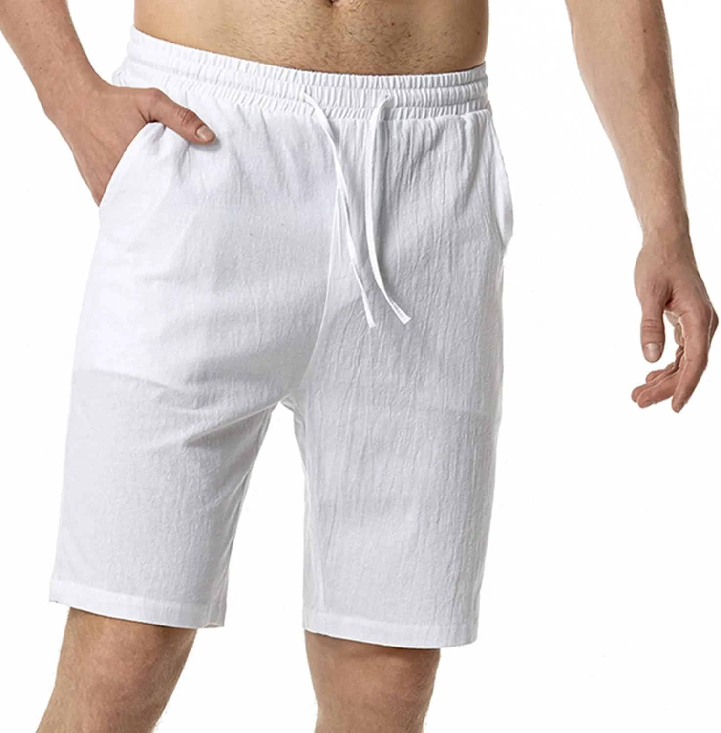Business Shorts for Men knee-length Stylish Trunks Short Pants Trouser Breathable Slim Fit Straight Trunks Pants