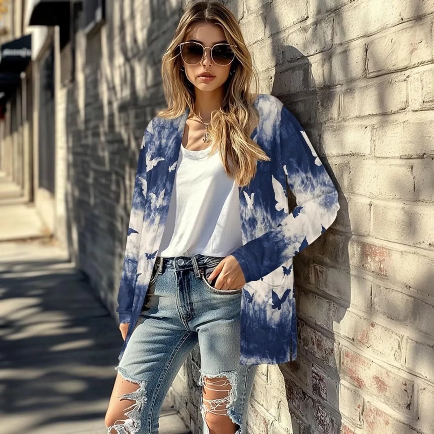 Cardigan Sweaters for Women Long Sleeve Cardigan Soft Drape Open Front Fall Dusters V-Neck Jackets Dressy Loose Coat