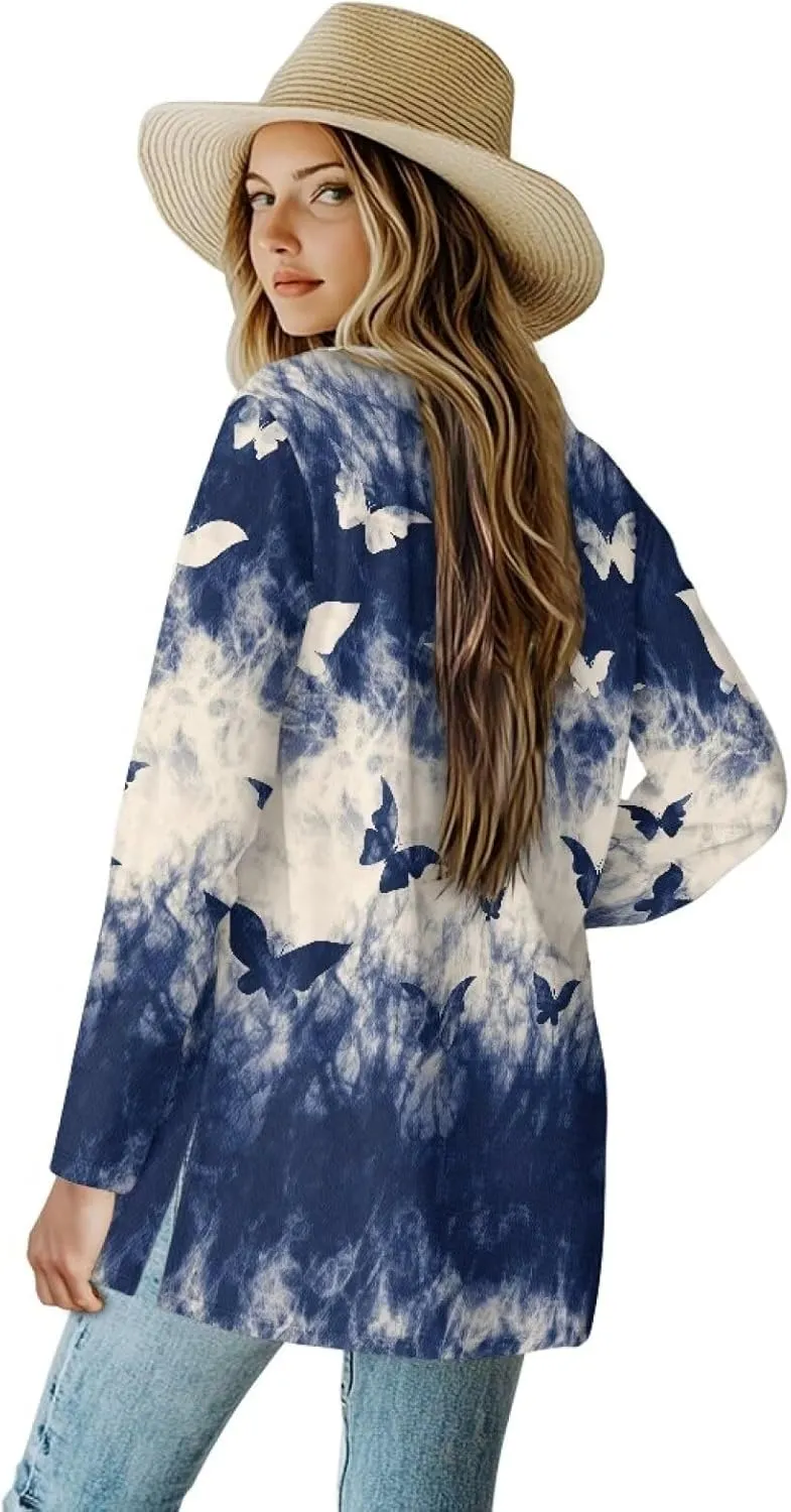 Cardigan Sweaters for Women Long Sleeve Cardigan Soft Drape Open Front Fall Dusters V-Neck Jackets Dressy Loose Coat
