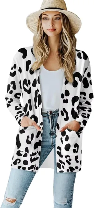 Cardigan Sweaters for Women Long Sleeve Cardigan Soft Drape Open Front Fall Dusters V-Neck Jackets Dressy Loose Coat