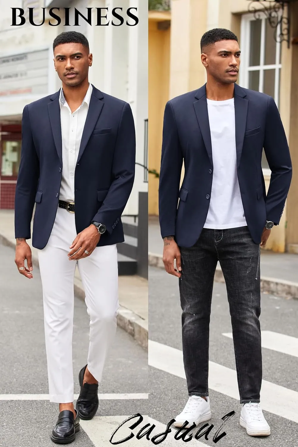 COOFANDY Mens Casual Blazer Slim Fit Suit Jacket Lightweight Knit Sport Coat Two Button Blazer Jacket