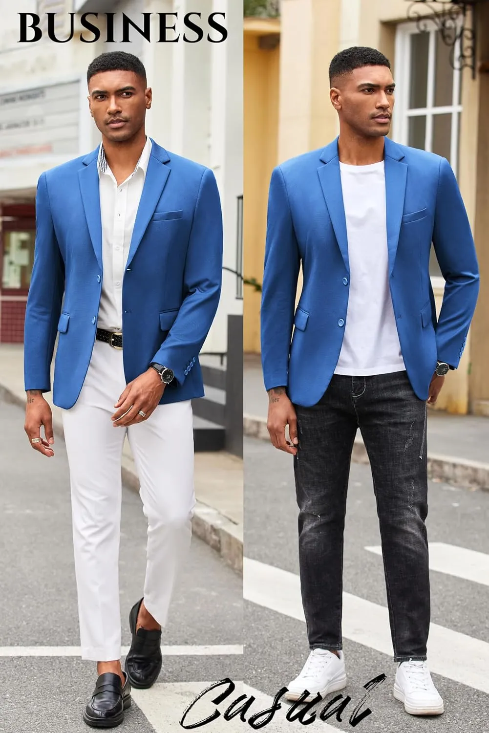 COOFANDY Mens Casual Blazer Slim Fit Suit Jacket Lightweight Knit Sport Coat Two Button Blazer Jacket