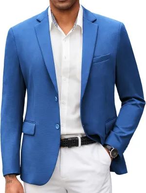COOFANDY Mens Casual Blazer Slim Fit Suit Jacket Lightweight Knit Sport Coat Two Button Blazer Jacket