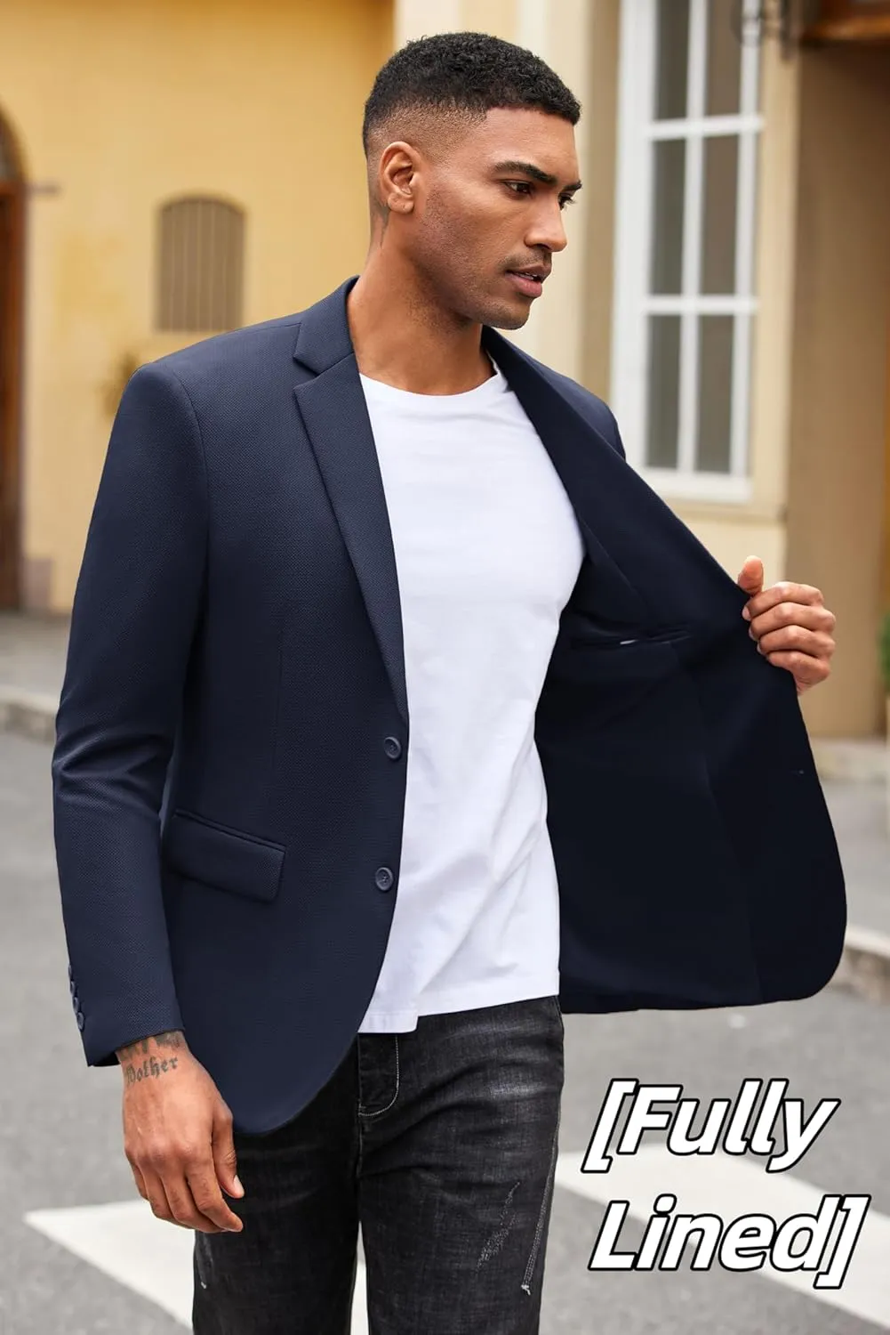 COOFANDY Mens Casual Blazer Slim Fit Suit Jacket Lightweight Knit Sport Coat Two Button Blazer Jacket
