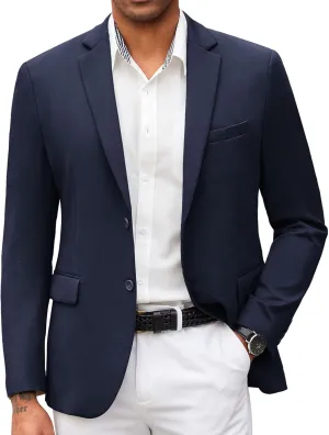 COOFANDY Mens Casual Blazer Slim Fit Suit Jacket Lightweight Knit Sport Coat Two Button Blazer Jacket