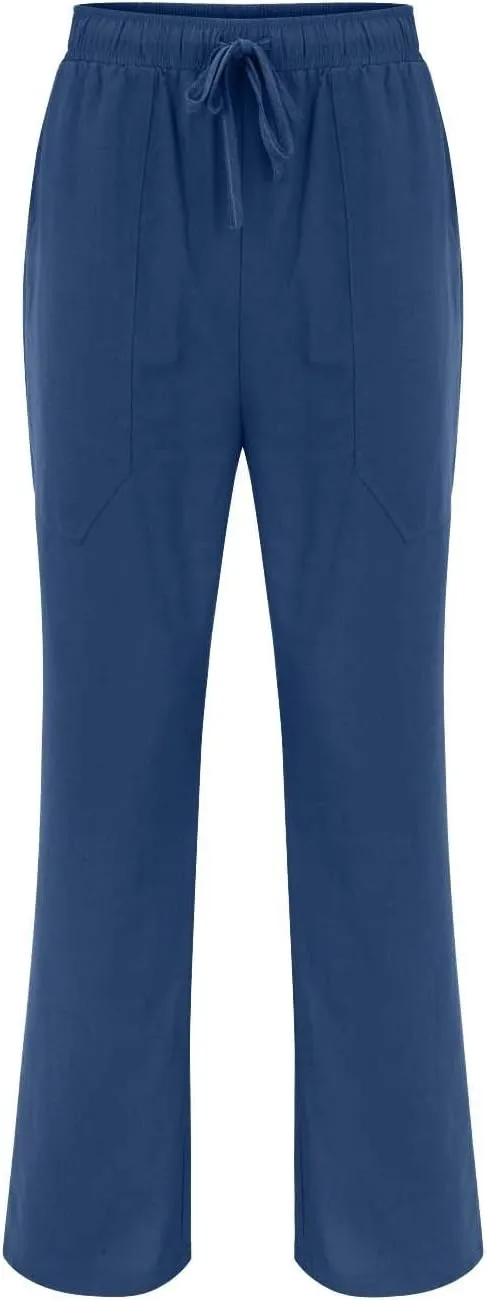 CRNTCEM Men's Straight Leg Linen Pants Breathable Outdoor Travel Beach Yoga Pants Going Out Casual Athletic Workout Sweatpant