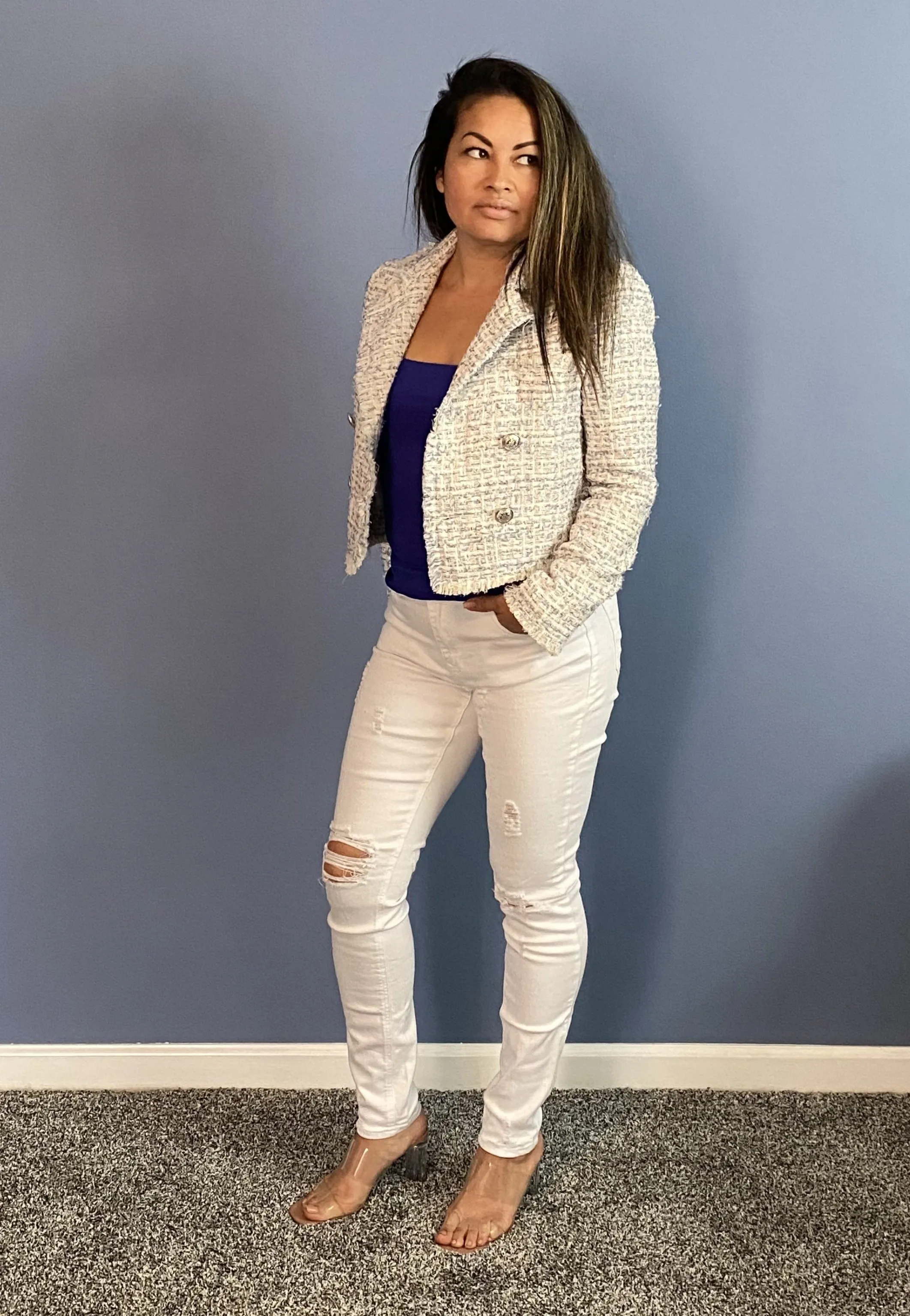 Cropped Tweed Blazer