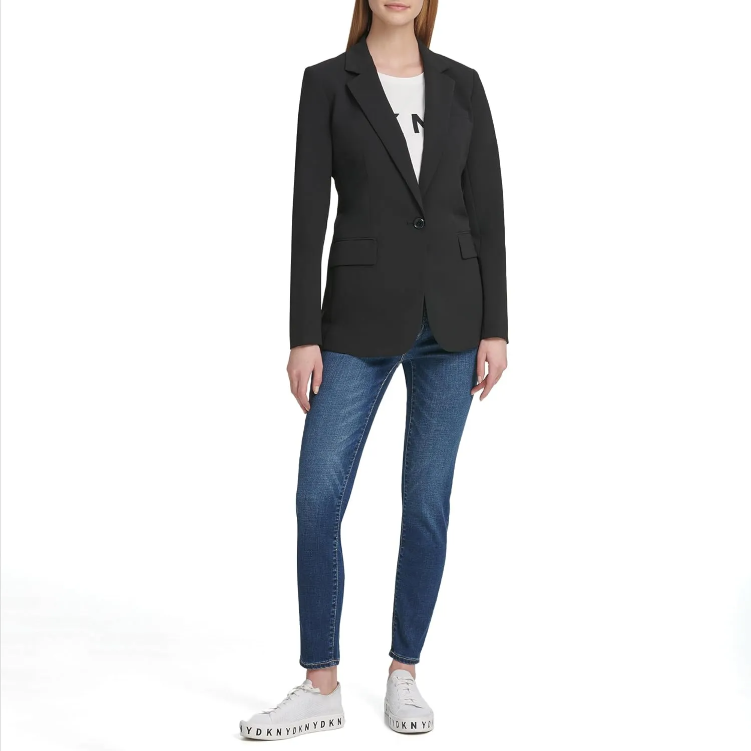 DKNY Women's Missy Foundation Long Sleeve Jacket