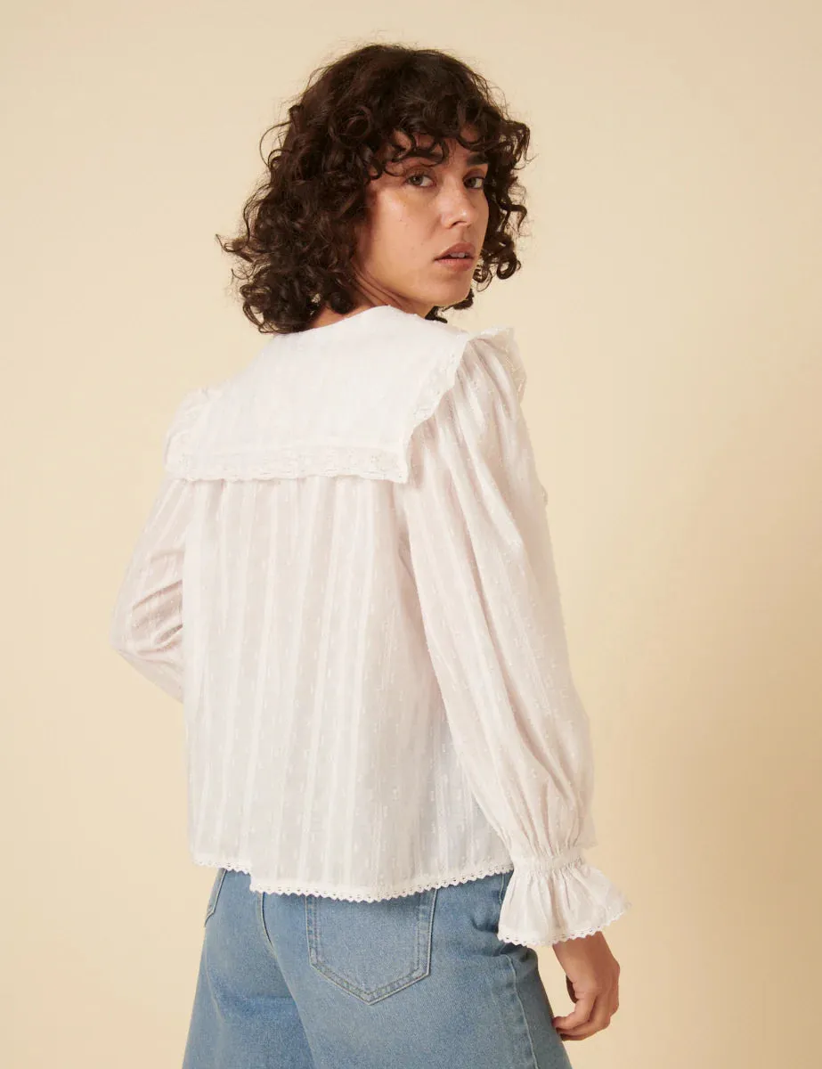 Eloise White Floral Embroidered Blouse
