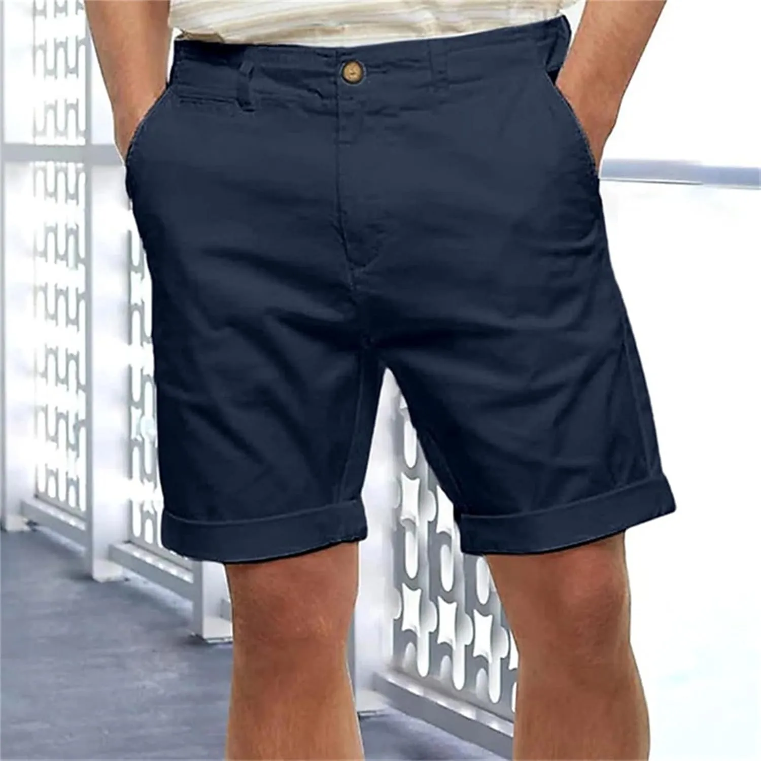 evzosrz Mens Slim Fit Stretch Cotton Chino Summer Shorts Fashion Breathable Workout Golf Casual Chino Short for Men