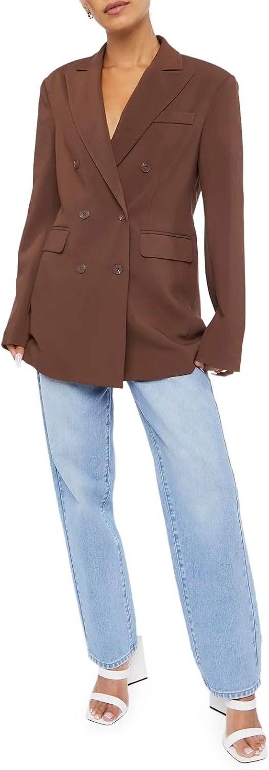 Forever 21 Women's Notched Double-Breasted Blazer