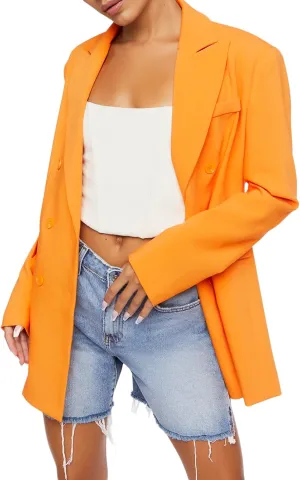 Forever 21 Women's Notched Double-Breasted Blazer