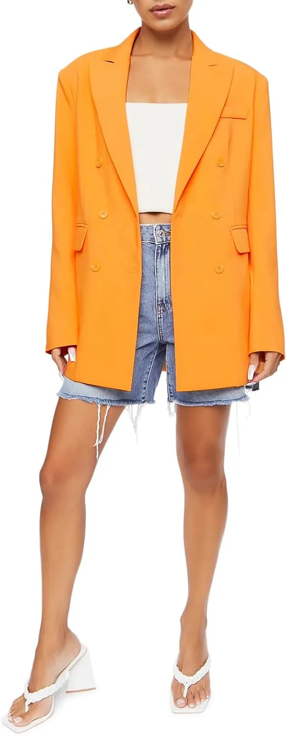Forever 21 Women's Notched Double-Breasted Blazer