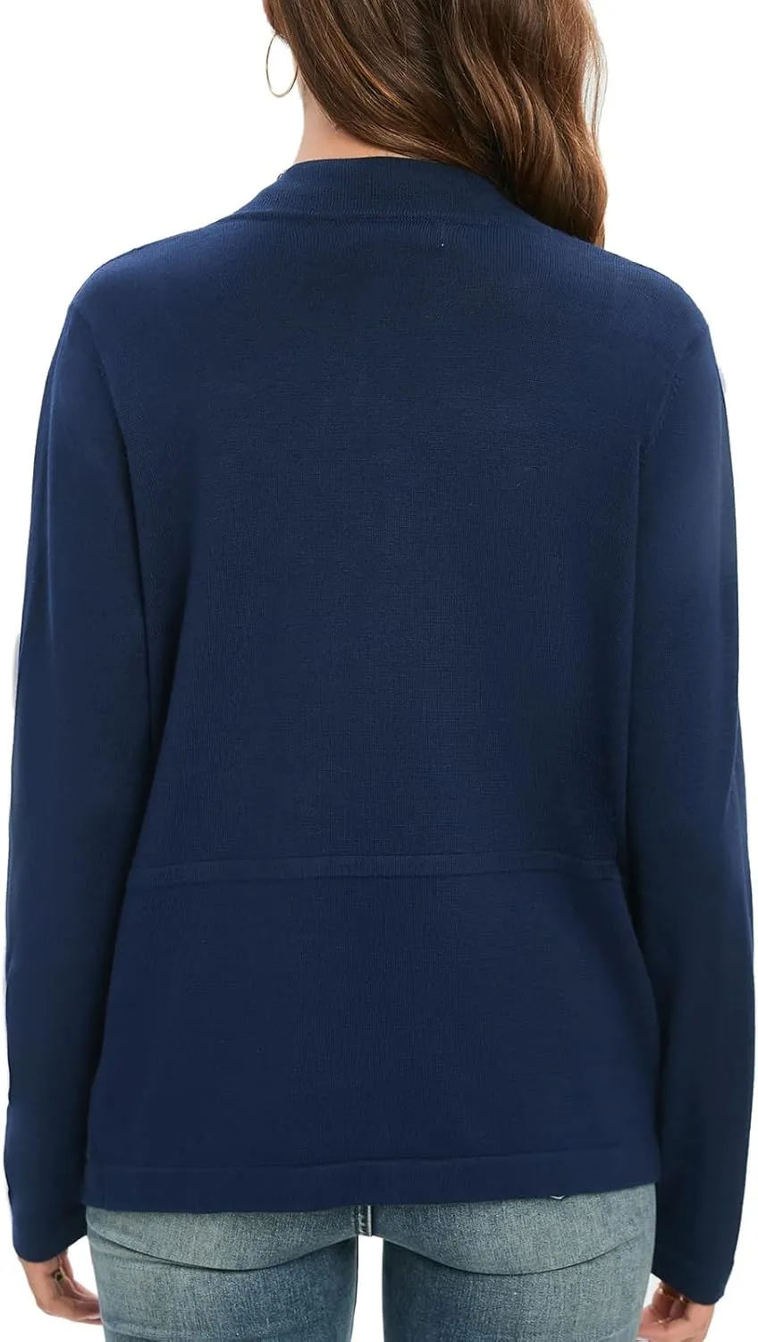 GRACE KARIN Women's Open Front Sweater Blazer Lapel Cardigan Sweater Long Sleeve Knitted Blazer Jackets with Pockets