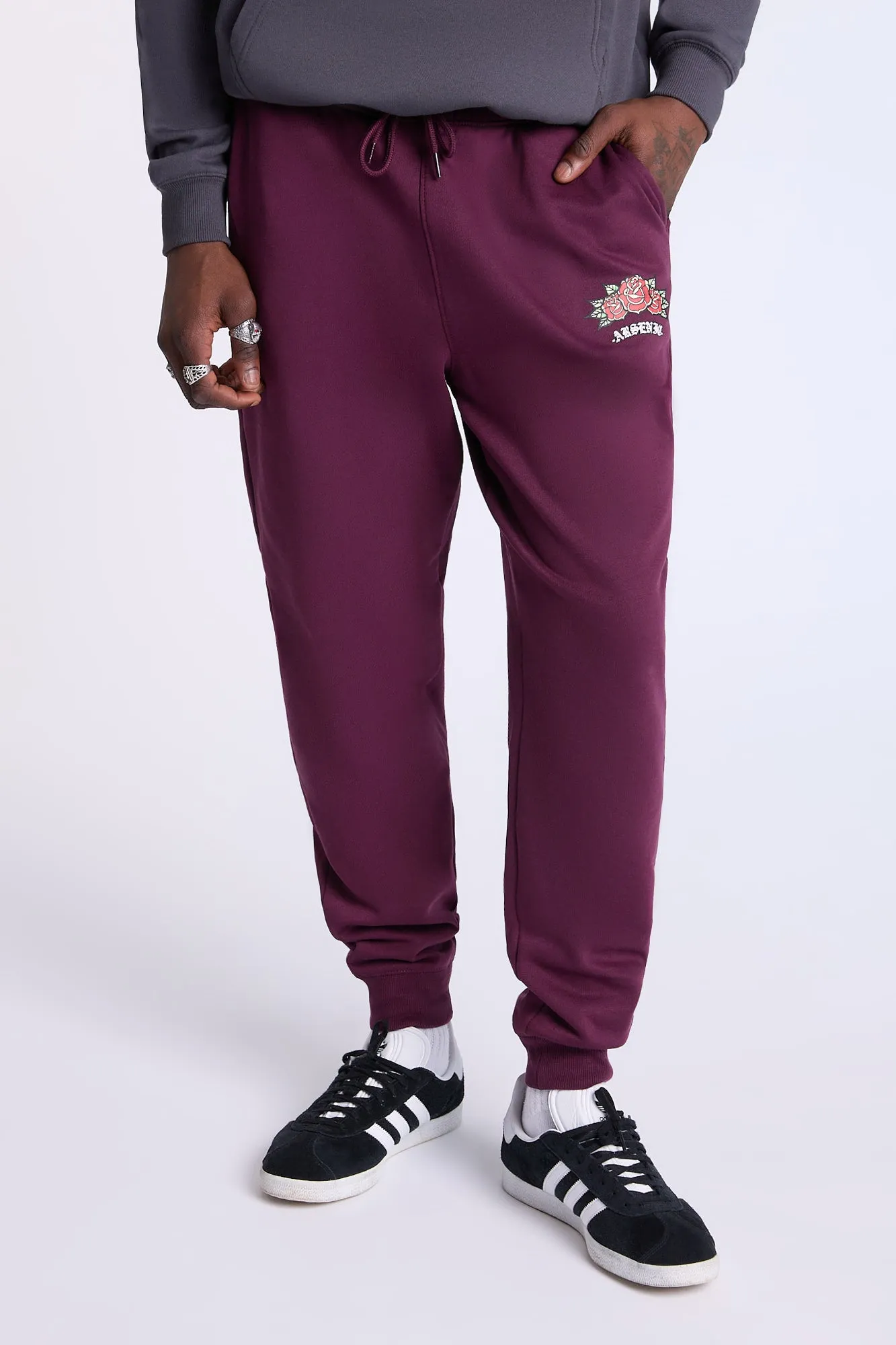 Jogger en molleton imprimé roses Arsenic homme