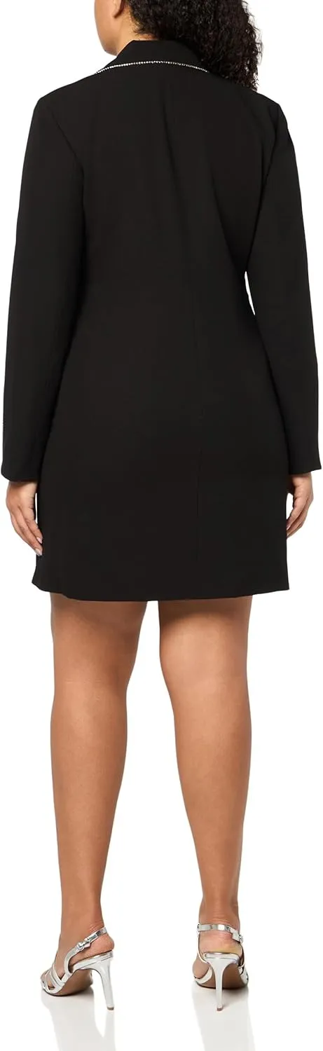 Karl Lagerfeld Paris Women's Embellished Trim Long Sleeve Split Cuff Blazer Dress
