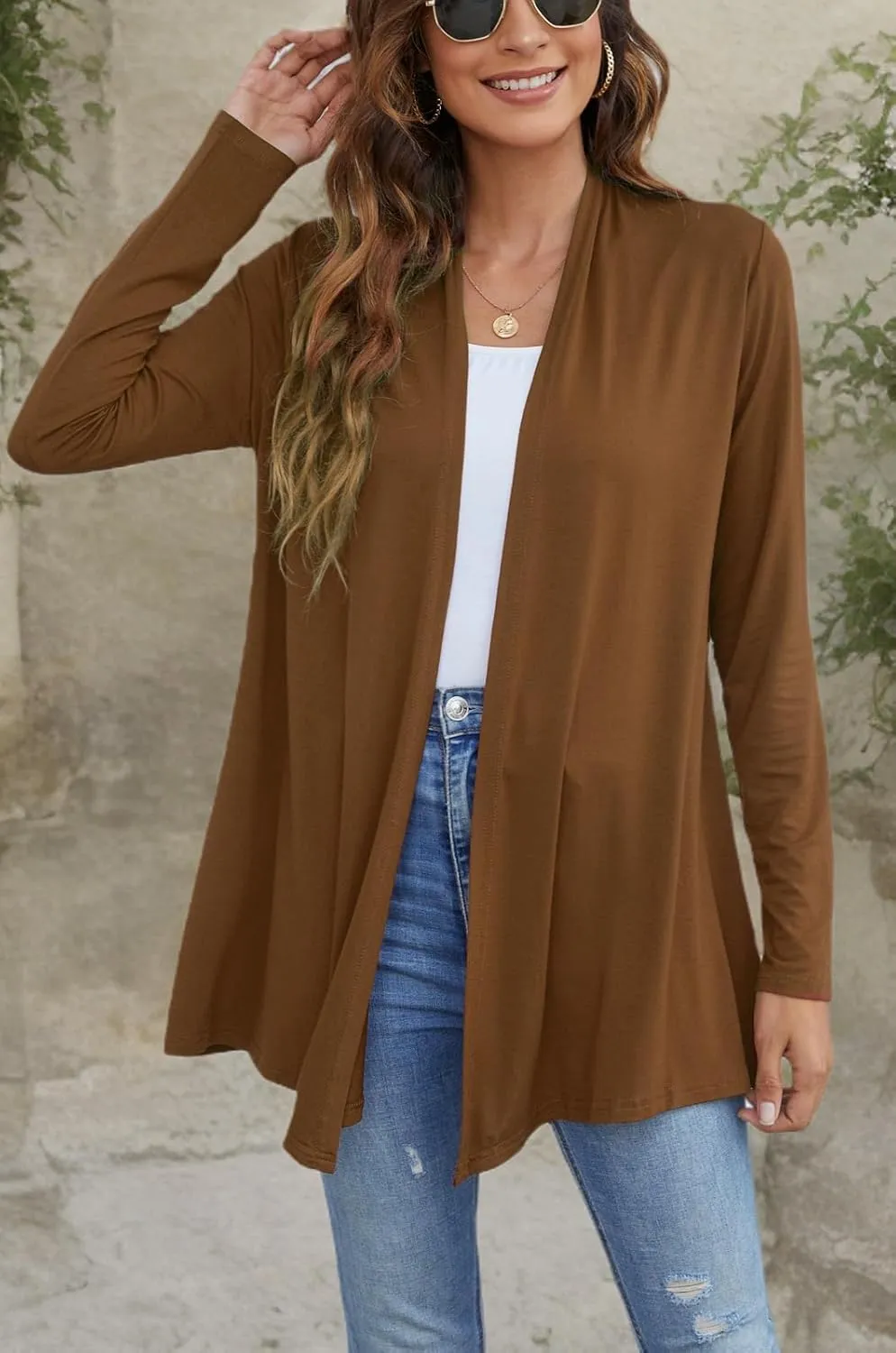 Ladlop Women's Lightweight Open Front Cardigans Long Sleeve Casual Soft Drape Fall Cardigan