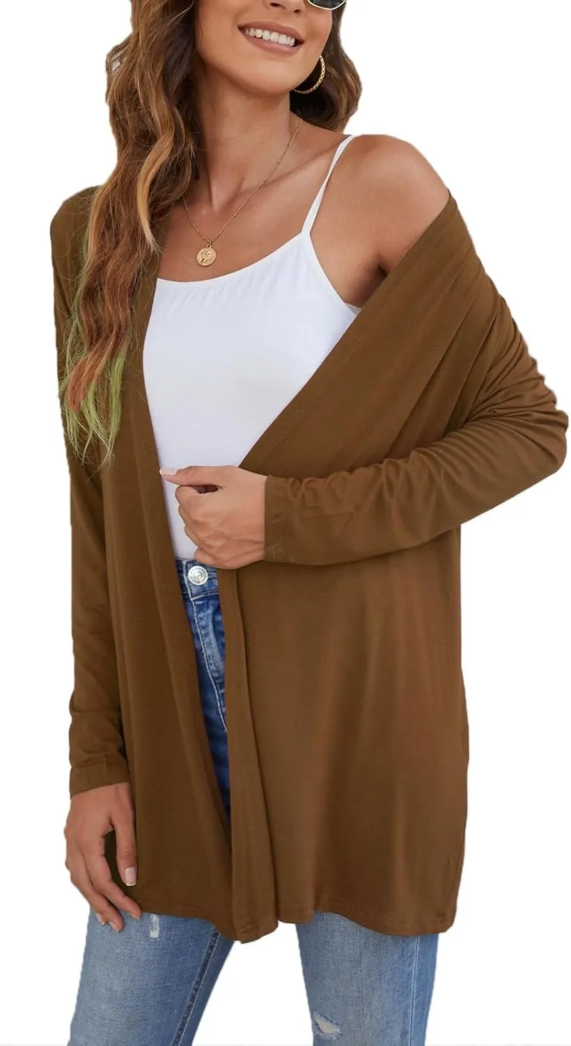 Ladlop Women's Lightweight Open Front Cardigans Long Sleeve Casual Soft Drape Fall Cardigan