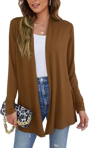 Ladlop Women's Lightweight Open Front Cardigans Long Sleeve Casual Soft Drape Fall Cardigan