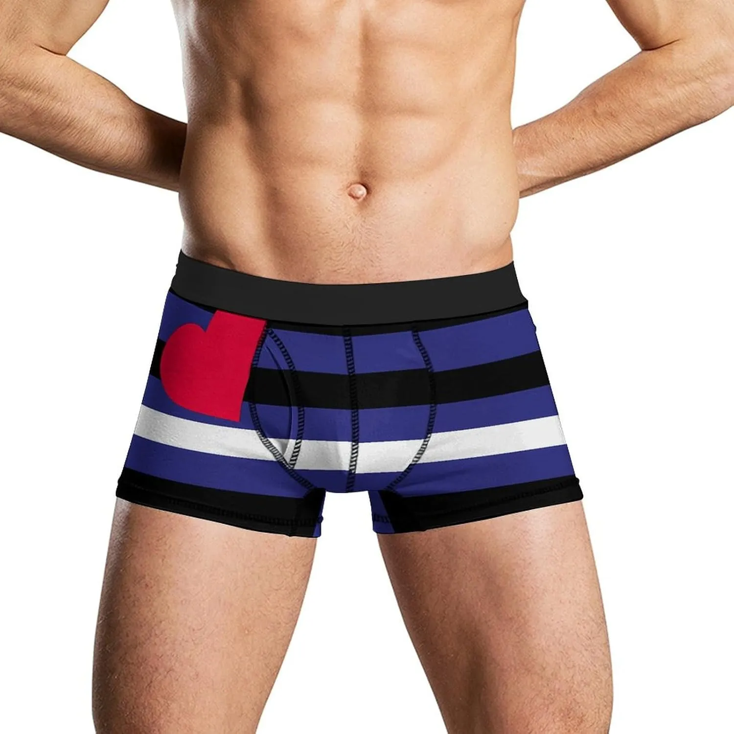 Leather BDSM Proud Flag Mens Boxer Brief Funny Underwear Trunks Breathable Soft Printed Shorts