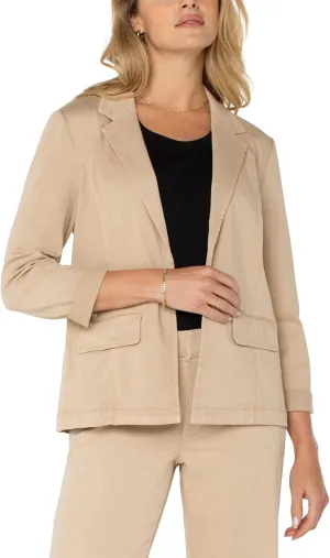 Liverpool Los Angeles Women's Fitted Blazer Soft Touch Twill Cappuccino Medium