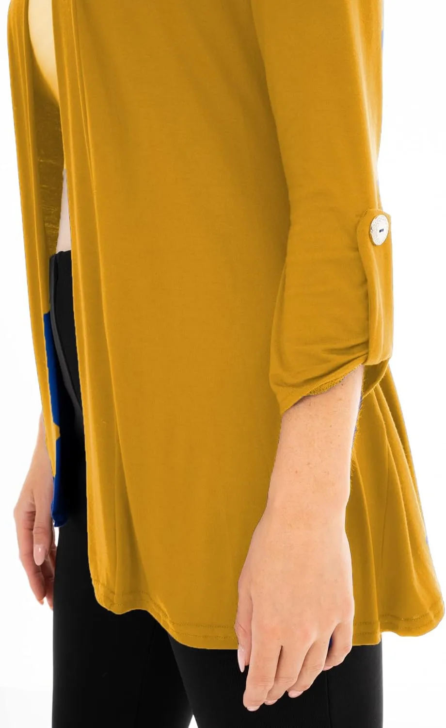 Loxdonz Women's Open Front Cardigans Casual 3/4 Sleeve Cardigan Soft Lightweight Top
