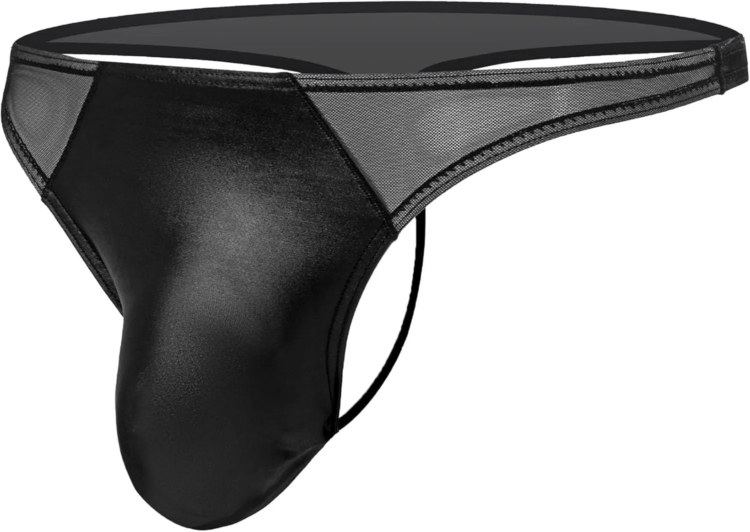 Maiyifu-GJ Men's Sexy Transparent Mesh Thong Performance Breathable Briefs Leather G-String Underwear