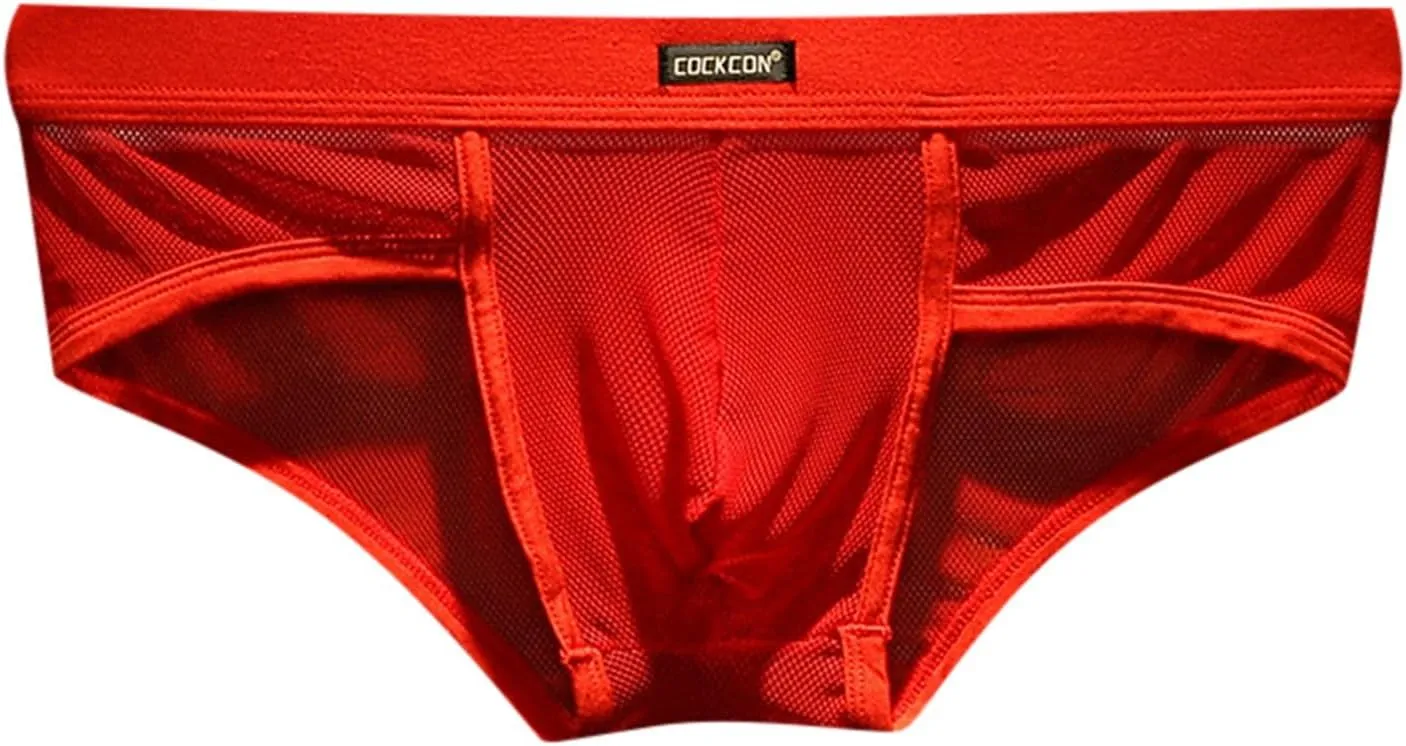 Men's Breathable Ice Silk Sexy Seamless Boxer Briefs Shorts Underwear, Transparent Ultra-Thin Male Underpants