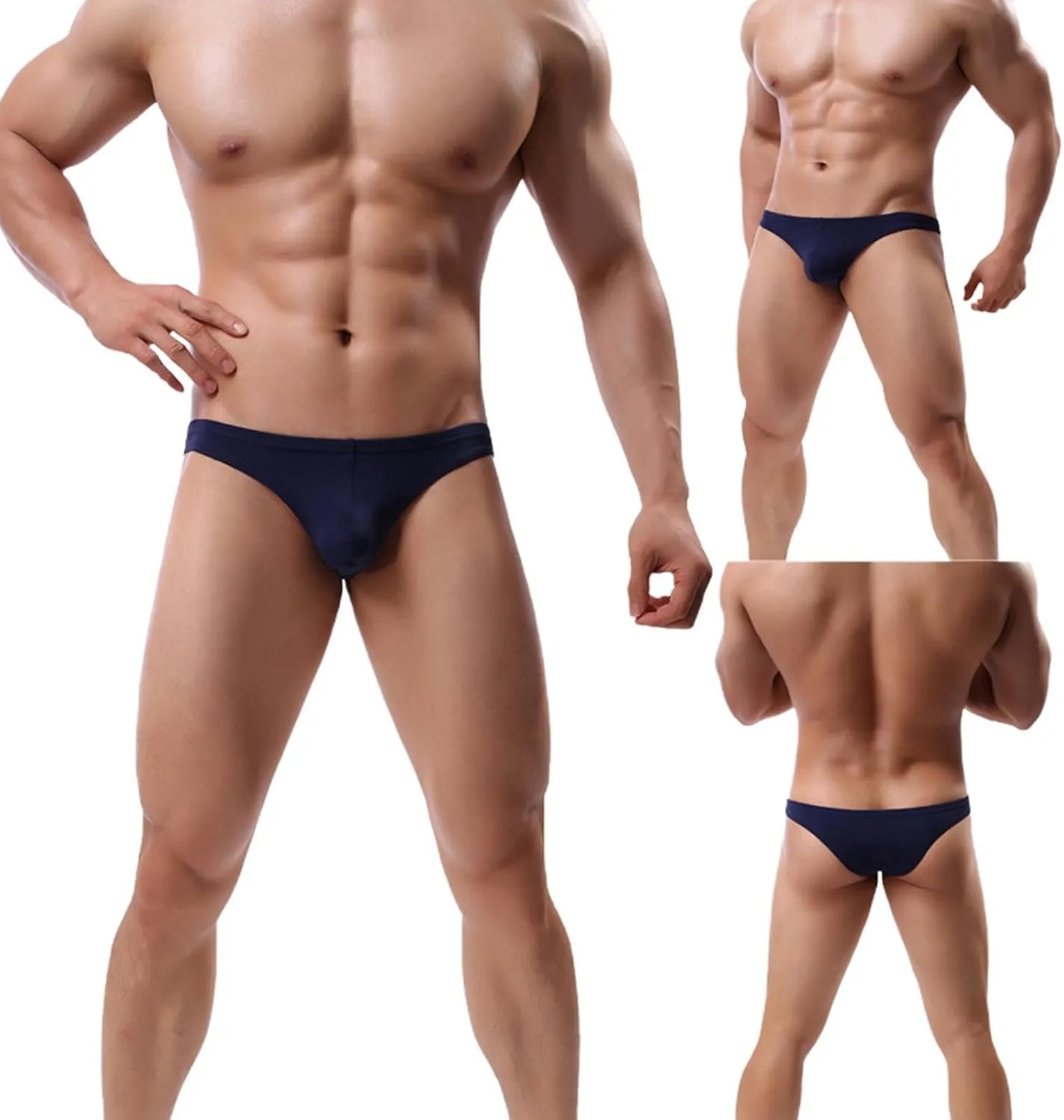 Men's Breathable Ice Silk Sexy Seamless Boxer Briefs Shorts Underwear, Transparent Ultra-Thin Male Underpants