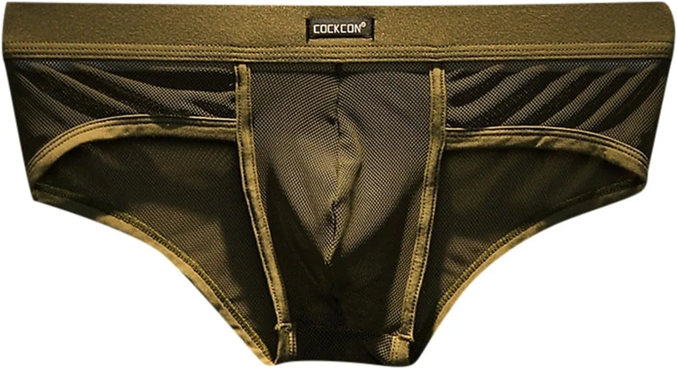 Men's Breathable Ice Silk Sexy Seamless Boxer Briefs Shorts Underwear, Transparent Ultra-Thin Male Underpants