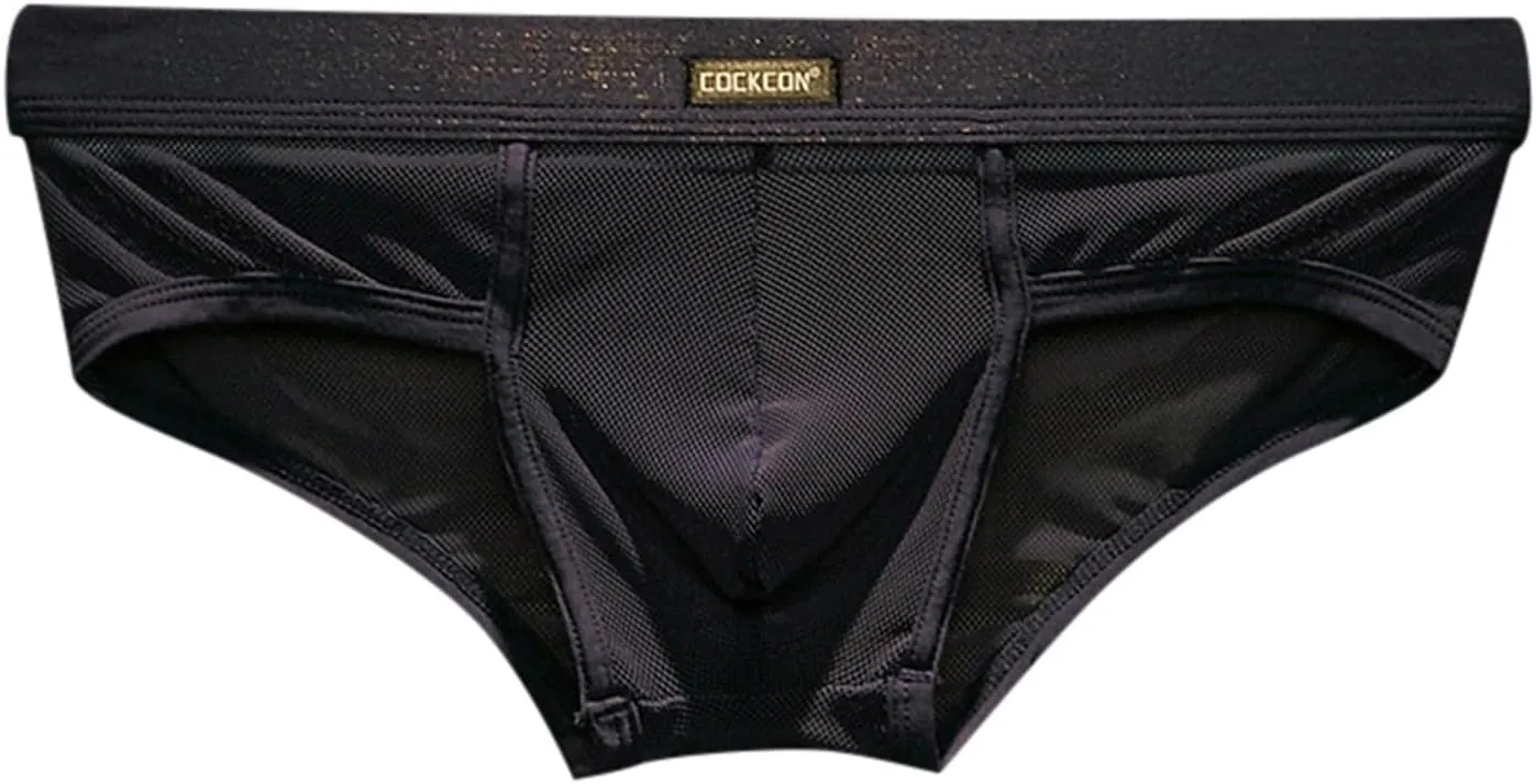 Men's Breathable Ice Silk Sexy Seamless Boxer Briefs Shorts Underwear, Transparent Ultra-Thin Male Underpants