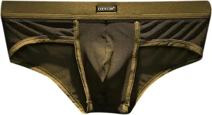 Men's Breathable Ice Silk Sexy Seamless Boxer Briefs Shorts Underwear, Transparent Ultra-Thin Male Underpants