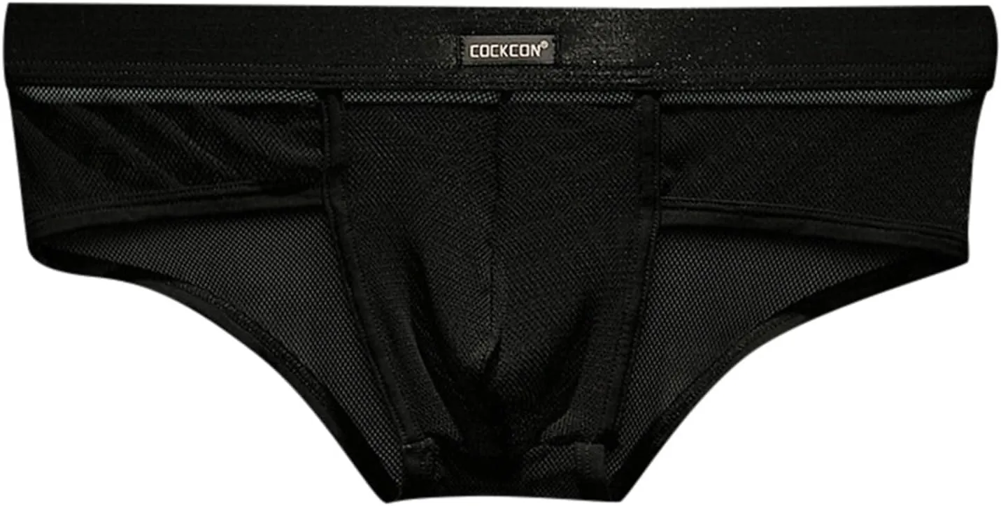 Men's Breathable Ice Silk Sexy Seamless Boxer Briefs Shorts Underwear, Transparent Ultra-Thin Male Underpants