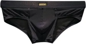 Men's Breathable Ice Silk Sexy Seamless Boxer Briefs Shorts Underwear, Transparent Ultra-Thin Male Underpants