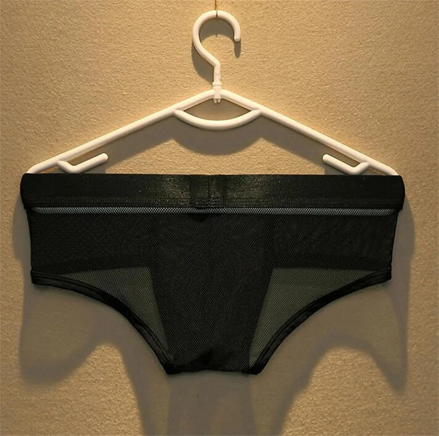 Men's Breathable Ice Silk Sexy Seamless Boxer Briefs Shorts Underwear, Transparent Ultra-Thin Male Underpants