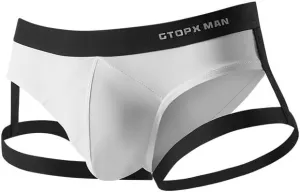 Men's Briefs Thin Ice Suspender Layer Erotic Underwear Low Waist Breathable Sexy Strap Triangle Underwear