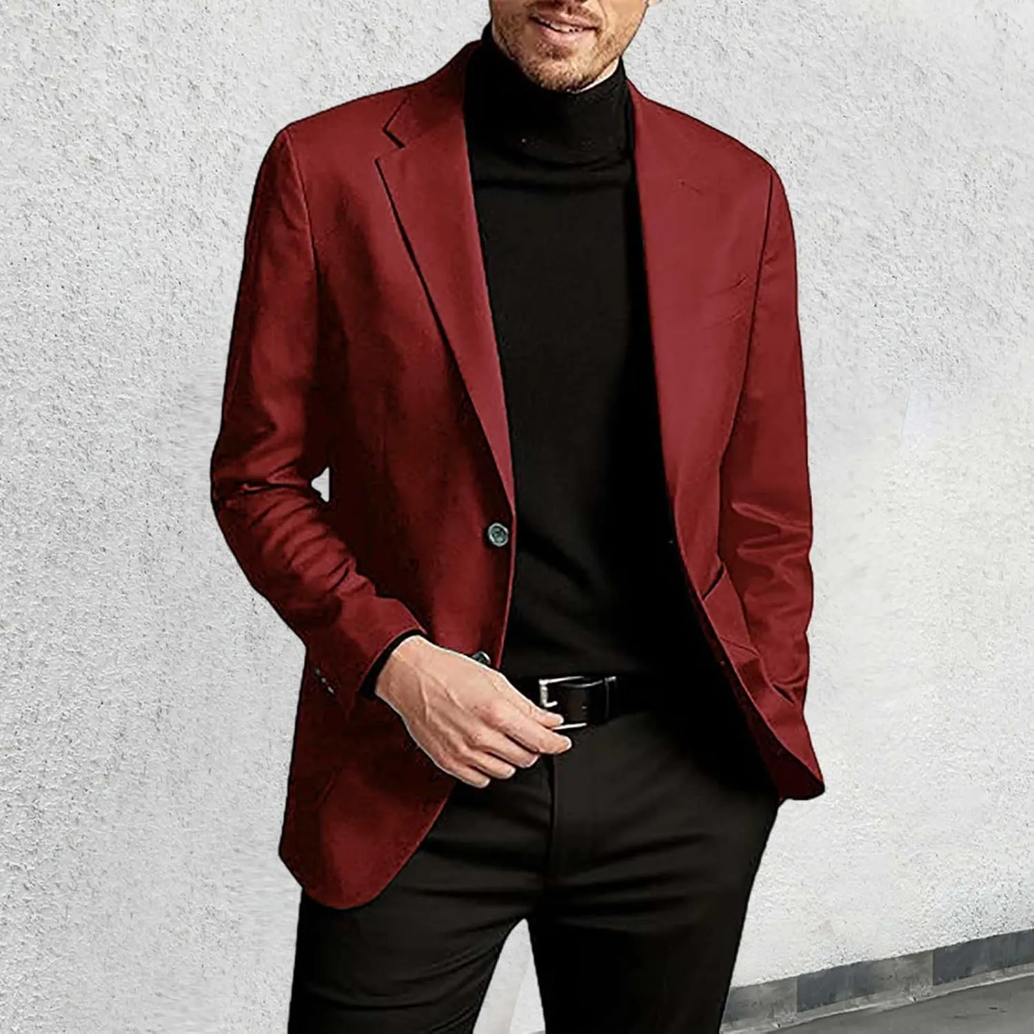 Mens Business Casual BlazerDaily Wear Suit Jacket Slim Fit Formal Coat Work Dress Jackets for Dinner,Prom,Wedding